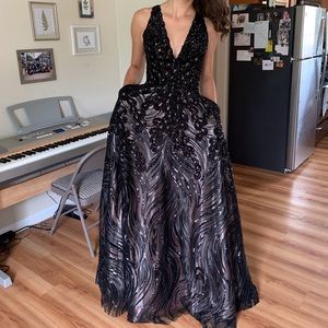 Black Sequin Jovani Ball Gown